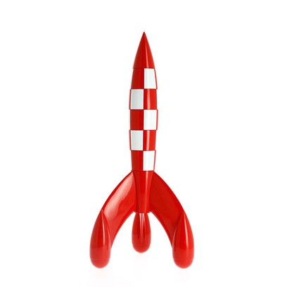 Tintin Hergé la fusée / Rocket 60 cm Collection Objet du Mythe
