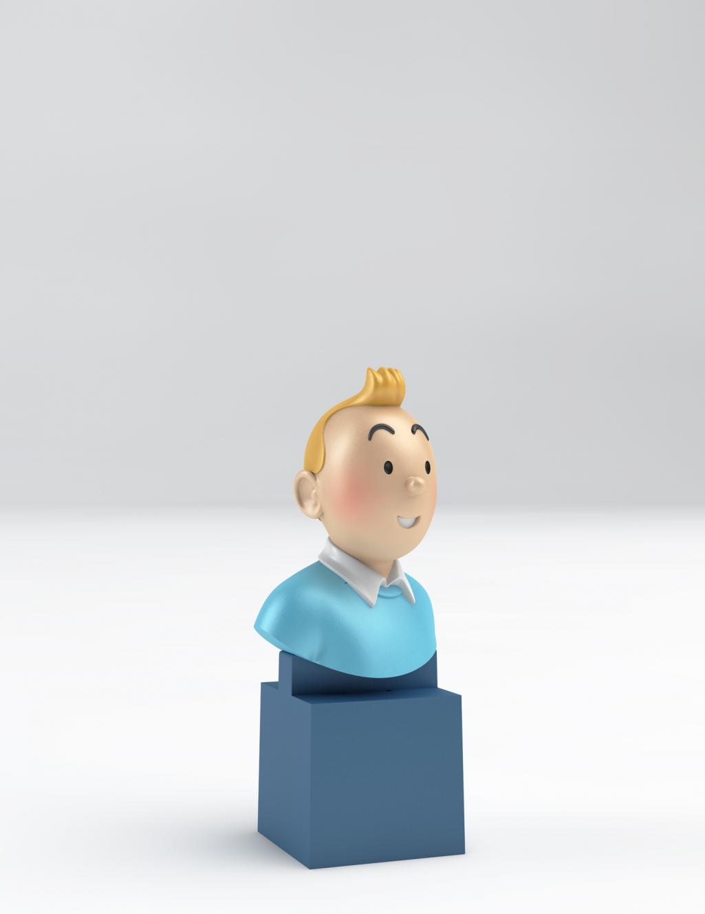 Hergé  – Tintin – Buste sur socle en PVC