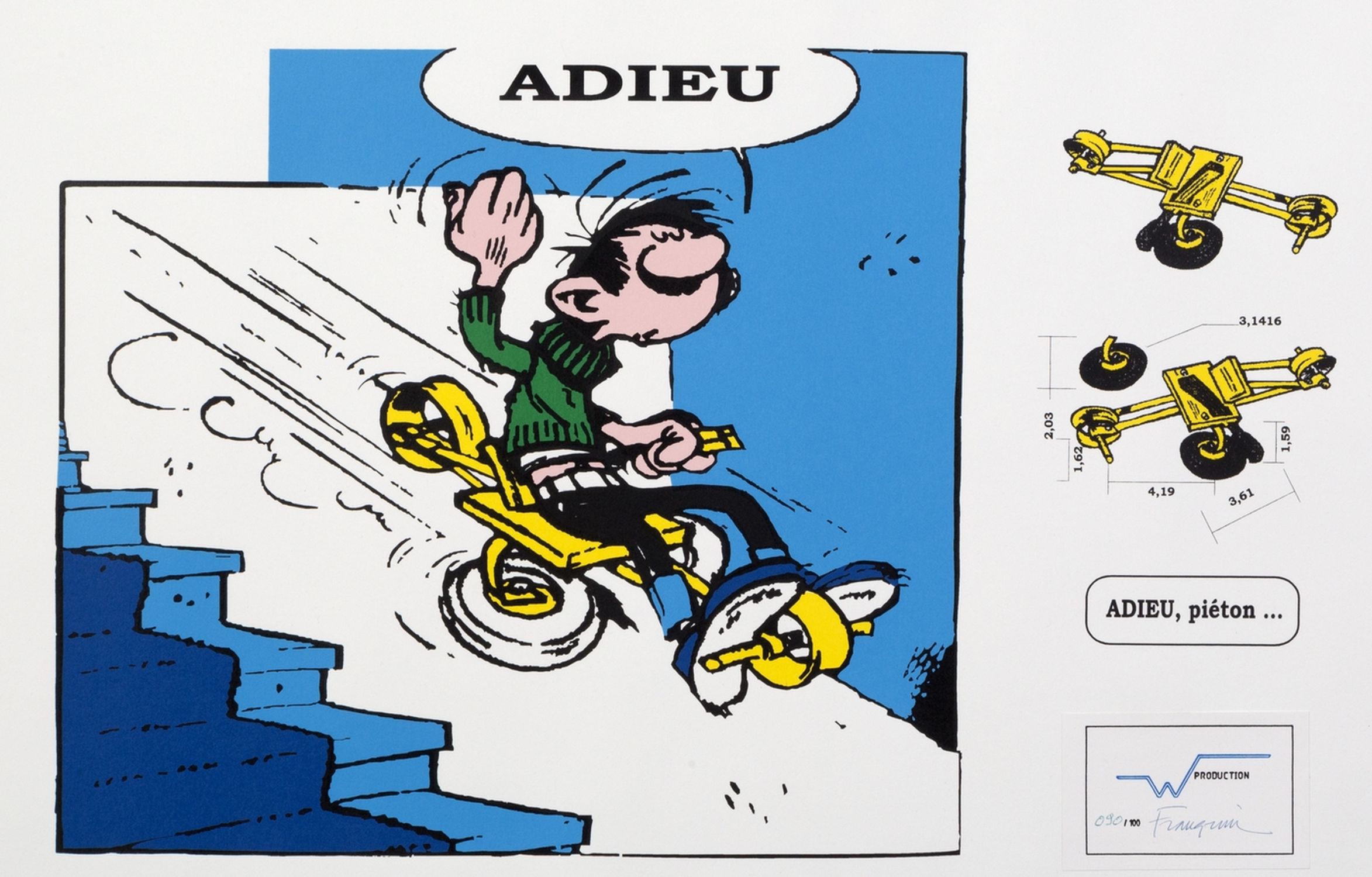 FRANQUIN - ET Franquin Crea La Gaffe + Serigraphie N&S - Schlrif - Eo ( Ttbe ) EUR 250,00 - FR