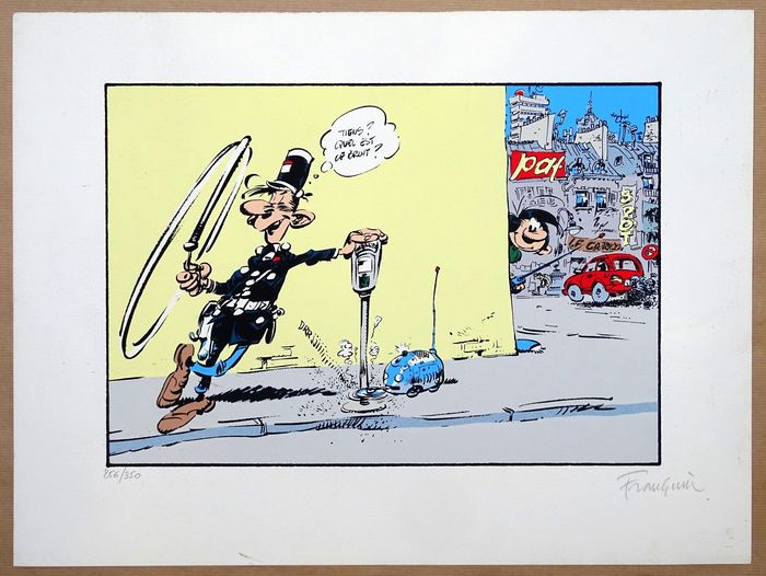 Franquin - Gaston et les paresseux - Sérigraphie (1995) - Amazonie BD Librairie BD à Paris
