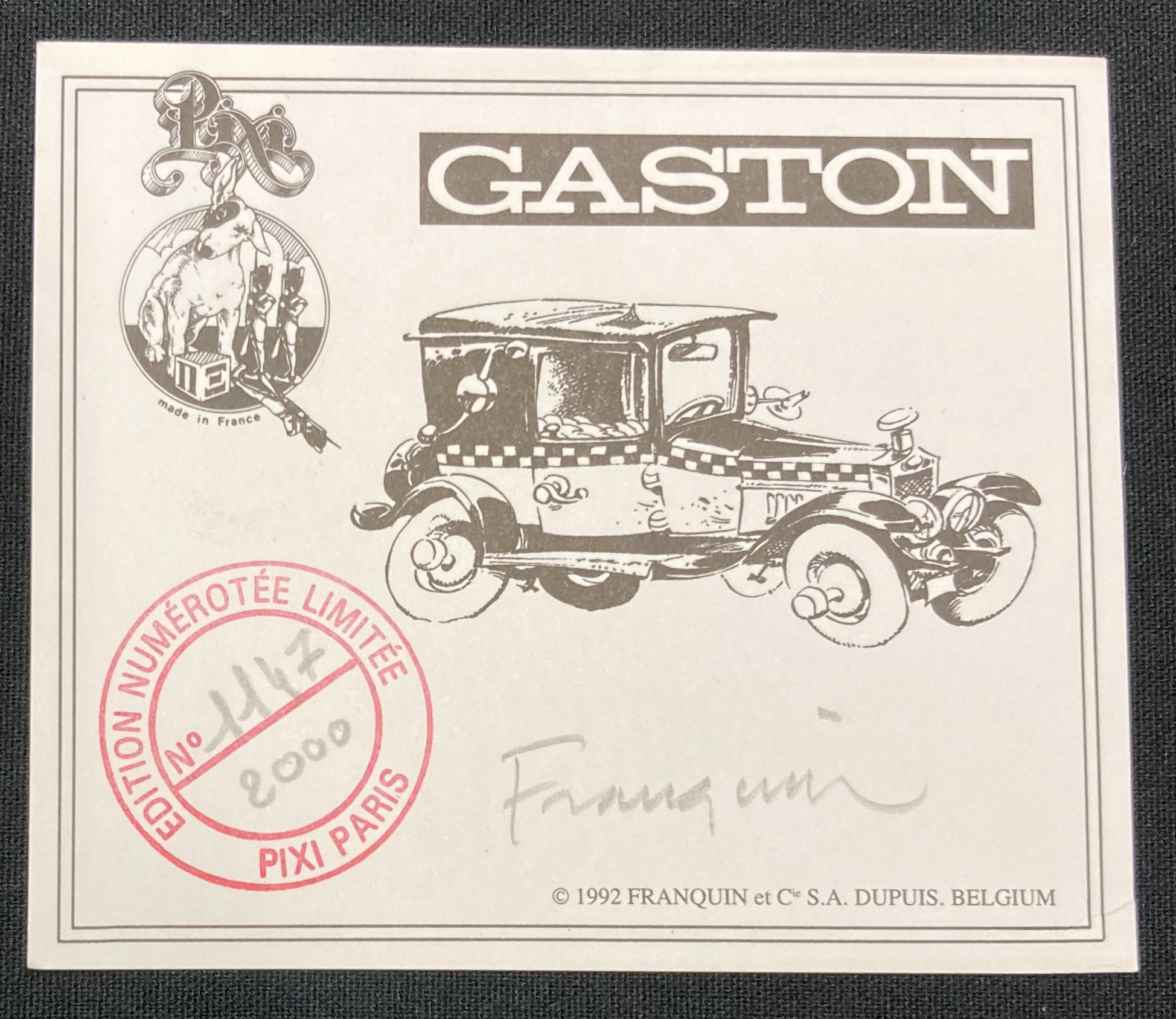 Franquin - Gaston dans sa voiture (grand modèle signé) - 1 Figurine - 1992  - Catawiki