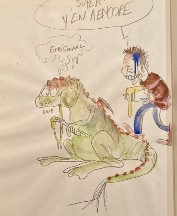 Ptiluc - Geste de Gilles de Chin et du dragon de Mons N° 2 "Le doute et l'oubli" - dédicace (1990)