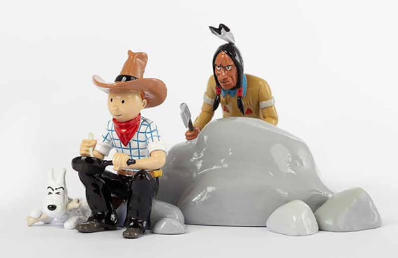 Hergé - Figurine métal Tintin et l’Indien - Collection VO (2023)