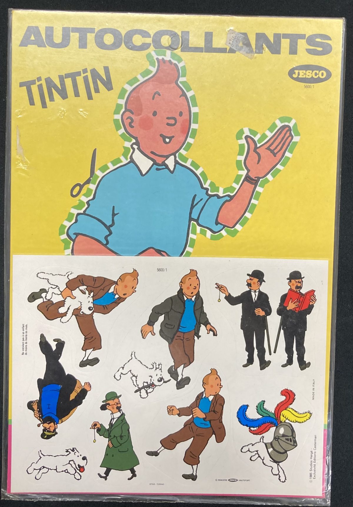 coupon tissu  Tintin  98 X 103 cm ( HERGE /1993
