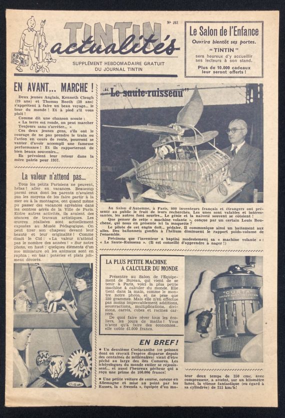 Hergé - Supplément du Journal de Tintin "Tintin actualités" N° 261