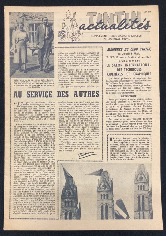 Hergé - Supplément du Journal de Tintin "Tintin actualités" N° 288