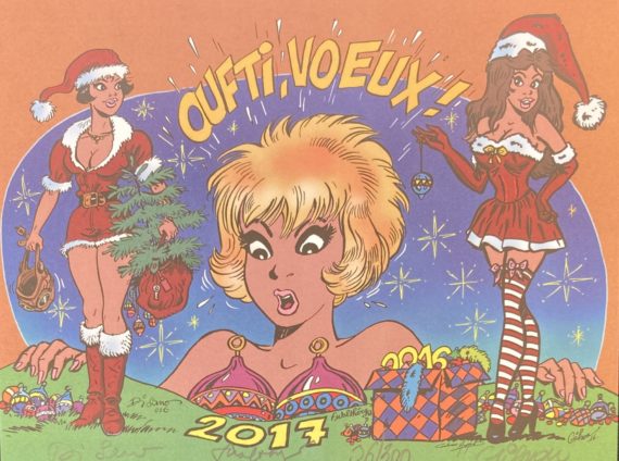 Walthéry & Gilson - Natacha ex libris - Carte de voeux (2016)