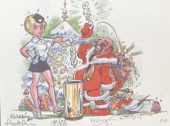 Walthéry & Malik - Natacha ex libris - Carte de voeux (2009)