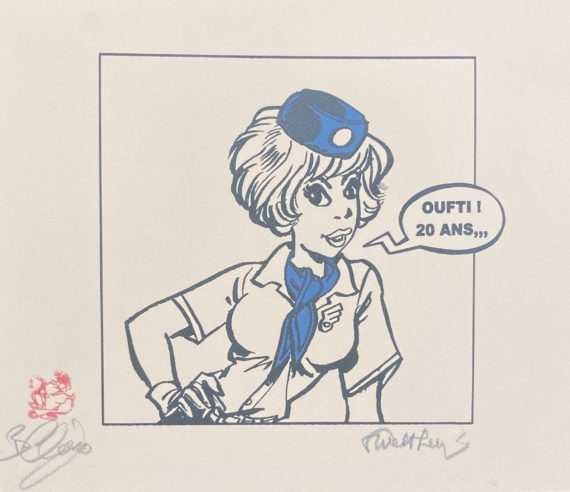 Walthéry - Natacha ex libris en sérigraphie