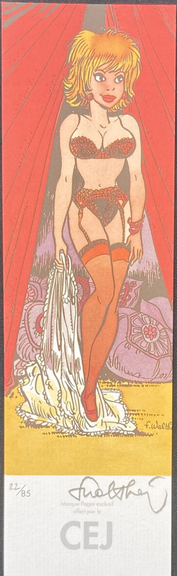 Walthéry - Natacha ex libris - Marque page