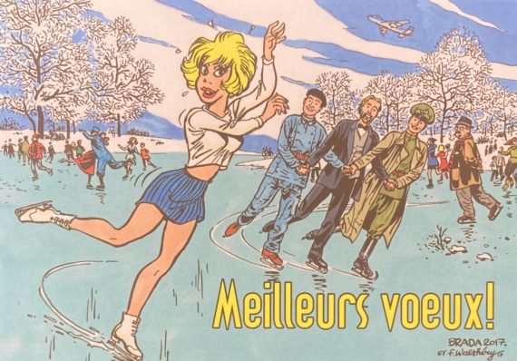 Walthéry - Natacha ex libris - Carte de voeux (2017)