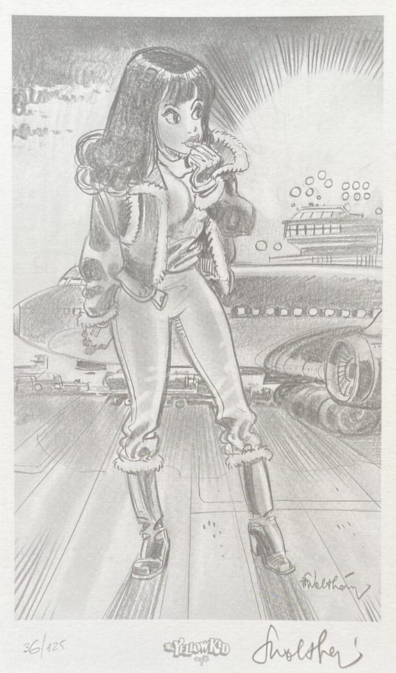 Walthéry - Natacha ex libris "L'aviatrice"