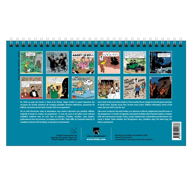 Hergé- Calendrier Tintin à poser 2024 - ie BD Librairie BD à Paris