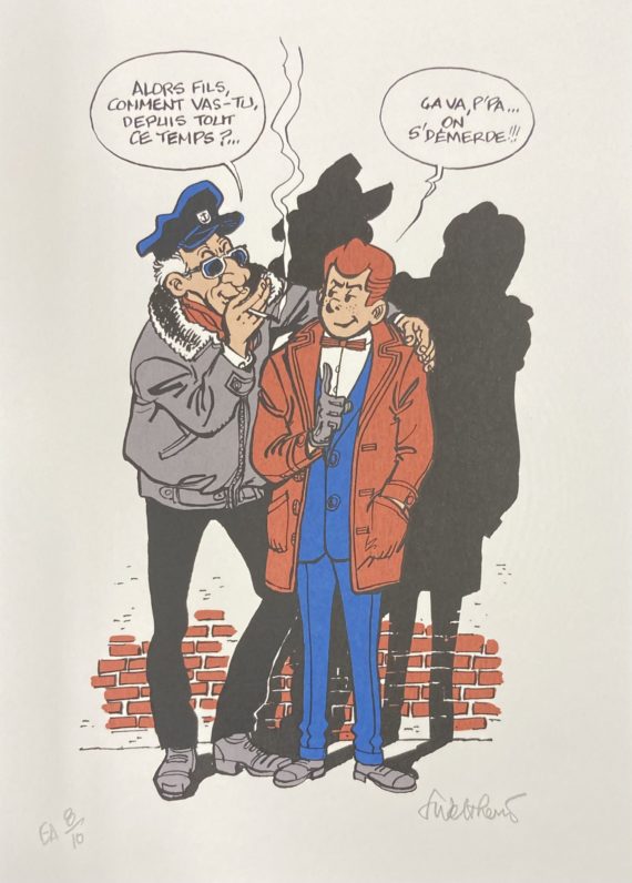 Walthéry - Hommage à Gil Jourdan ex libris sérigraphie