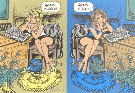 Walthéry - Natacha ex libris sérigraphie - Carte de voeux