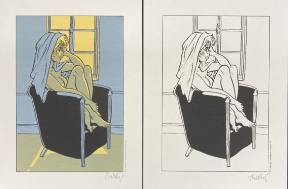 Walthéry - 2 tirés à part Natacha / Le cahier bleu - Golden Creek