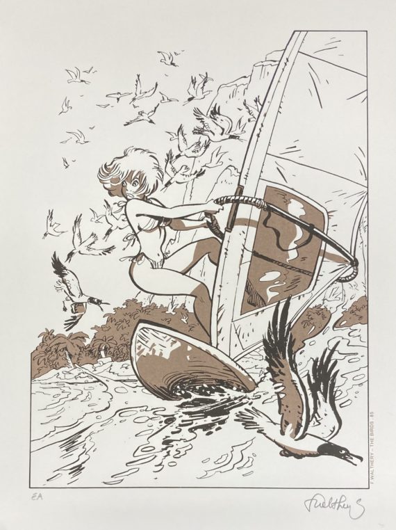 Walthéry - Sérigraphie Natacha "The birds"