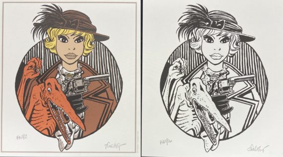 Walthéry - 2 tirés à part Natacha / Adèle Blanc-sec - Sérigraphies Golden Creek