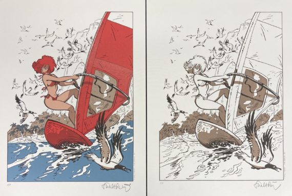 Walthéry - 2 tirés à part Natacha - Sérigraphies Golden Creek