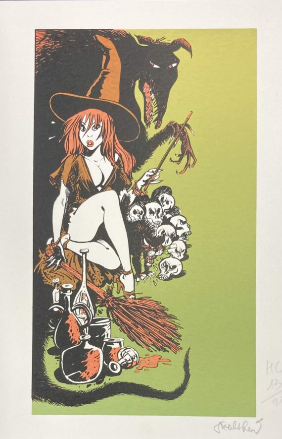 Walthéry - Rubine ex libris Halloween sérigraphie