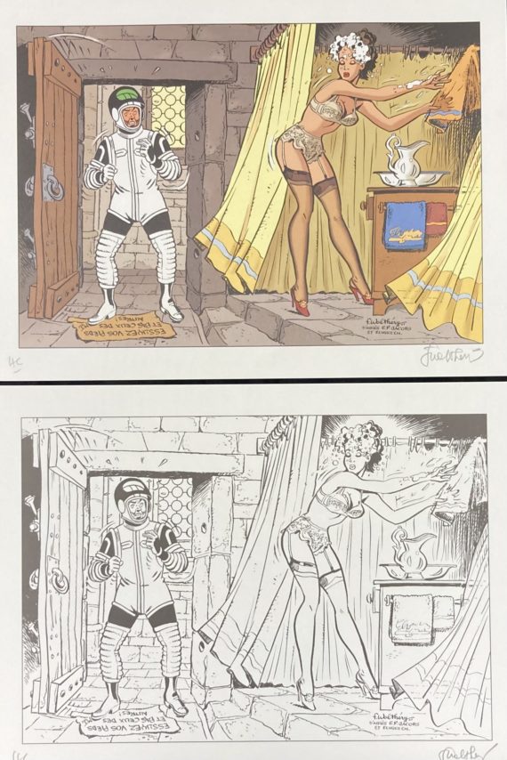 Walthéry - 2 tirés à part Blake et Mortimer - Golden Creek