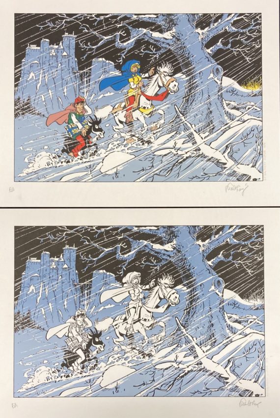 Walthéry - 2 tirés à part Johan et Pirlouit - Golden Creek