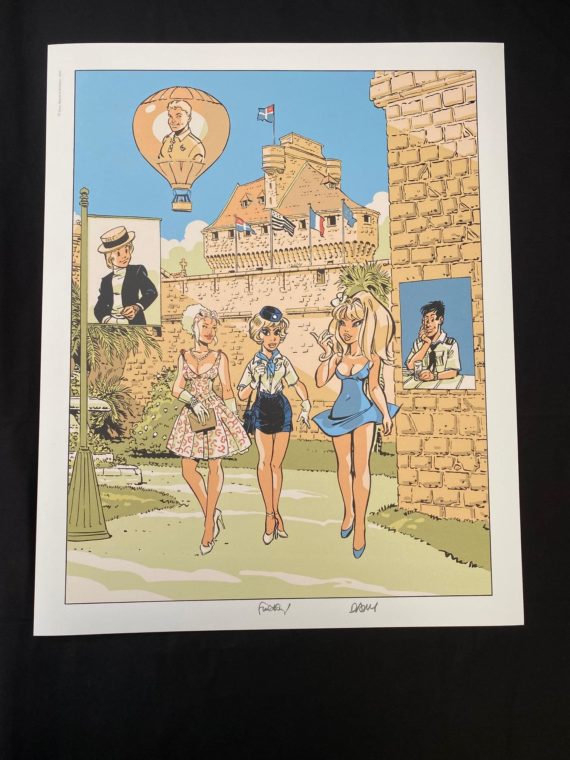 Sérigraphie Dany, Walthéry, Meynet - Natacha - Olivier Rameau - Double M (2023)