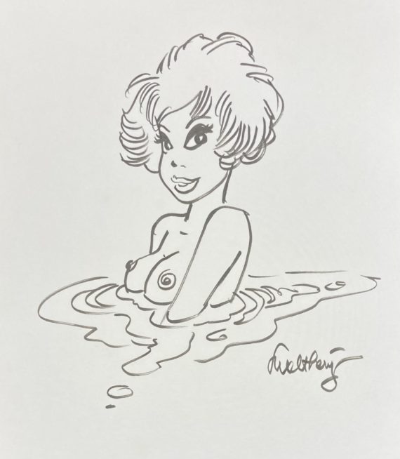 Walthéry - Dédicace Portfolio Natacha "Carnaval" (1995)