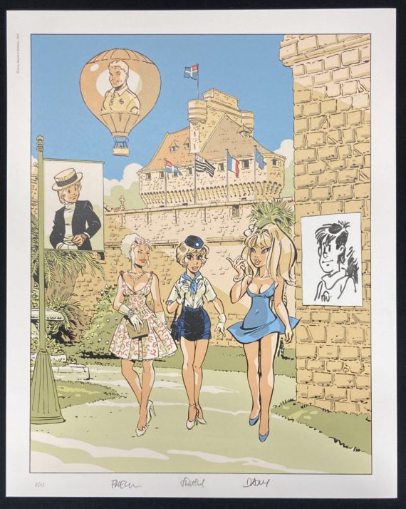 Sérigraphie Dédicacée - Dany, Walthéry, Meynet - Natacha - Olivier Rameau - Double M (2023)