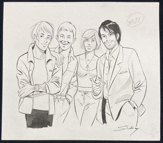 Sidney - Julie, Claire, Cécile - Dessin original de couverture N° 21 "Les amis de mes amies" (2006)