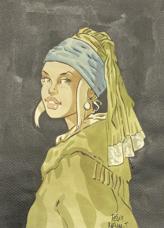 Meynet - Dessin original + Dédicace / Détours au musée deuxième visite (2023)