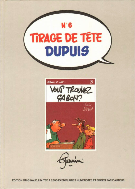 Jannin - Germain et nous N° 3 "Vous trouvez çà bon ?" Tirage de tête (1982)