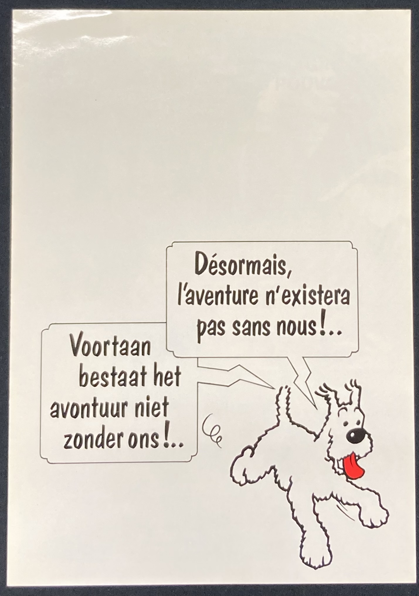Affiche Publicitaire Tintin – Cartonné 40x30 Cm – Librairie – 1980 – Occasion