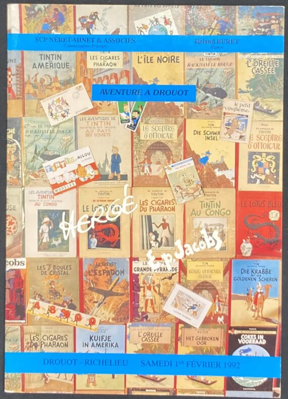 Hergé & Jacobs / Tintin - Catalogue de vente Aventure à Drouot - Néret-Minet (1992)