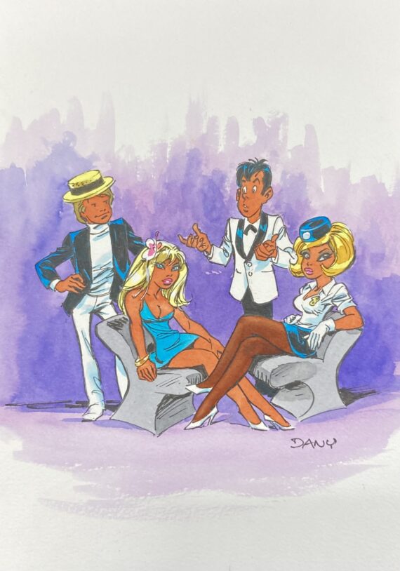 Dany - Olivier Rameau et Colombe & Natacha et Walter / Dessin original couleurs (2025) M