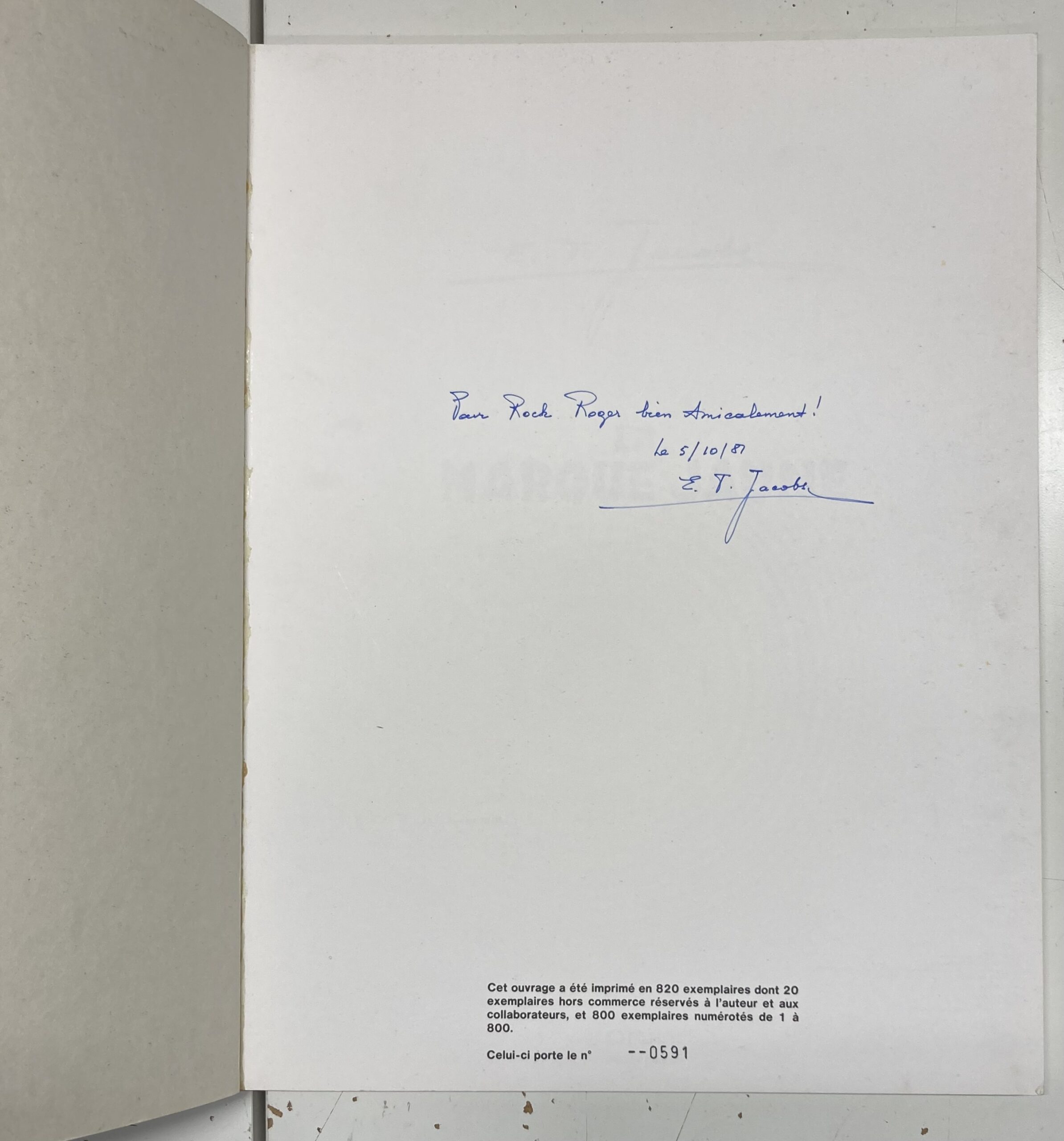 E.P. Jacobs – Dédicace : Blake et Mortimer La marque jaune – Tirage de tête - Amazonie BD