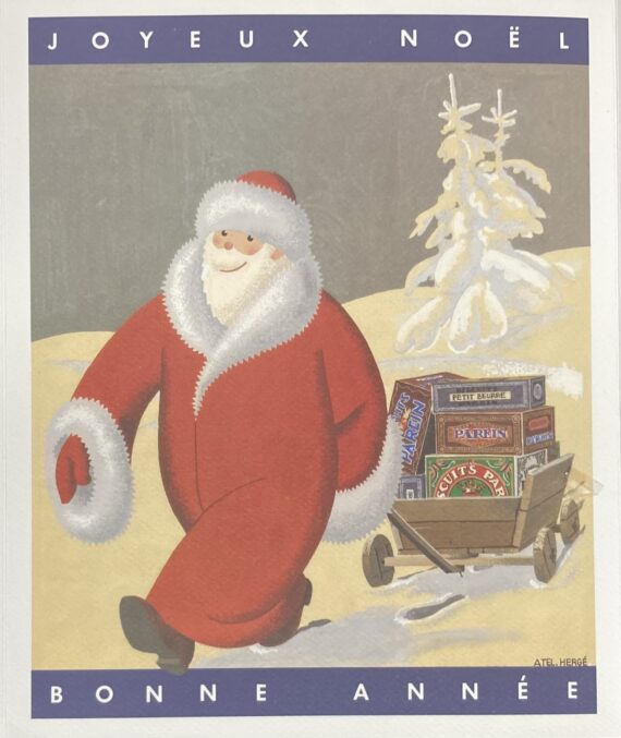 Hergé - Tintin / Carte de voeux  Biscuits Parein (1990)