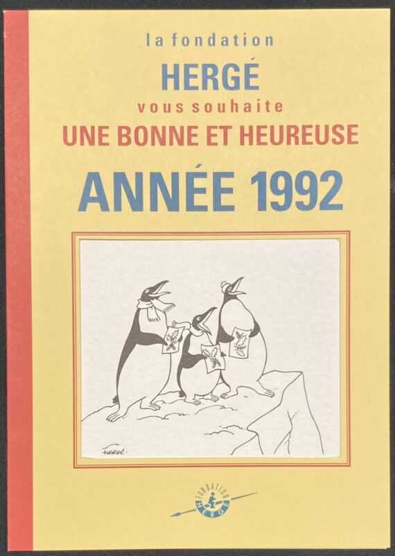 Hergé - Tintin / Carte de voeux  Expédition antarctique belge (1992)