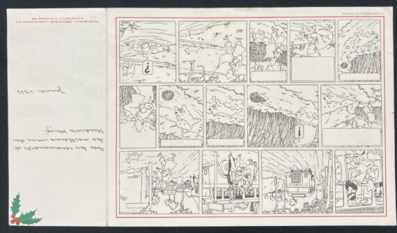 Hergé - Tintin / Carte de voeux  Le temple du soleil (1986)
