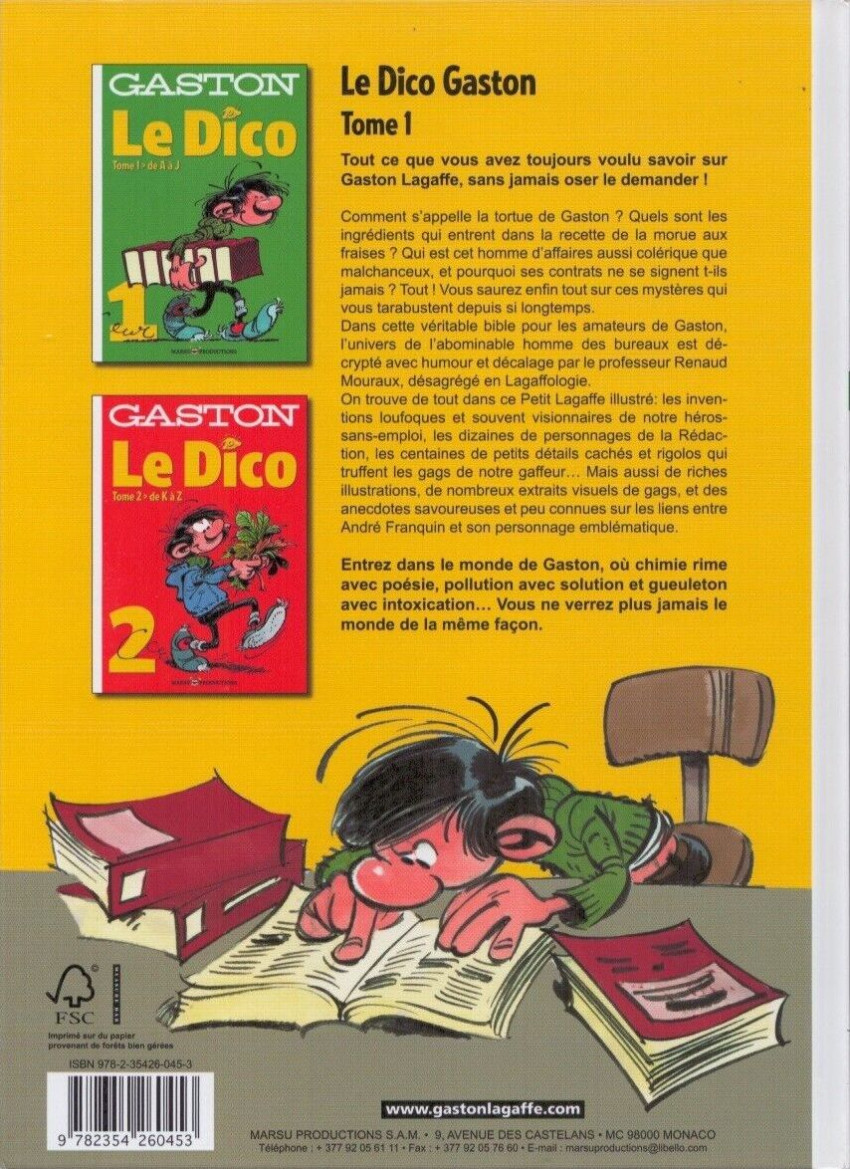 Franquin - Gaston le dico Tome 1 de A à J - Amazonie BD