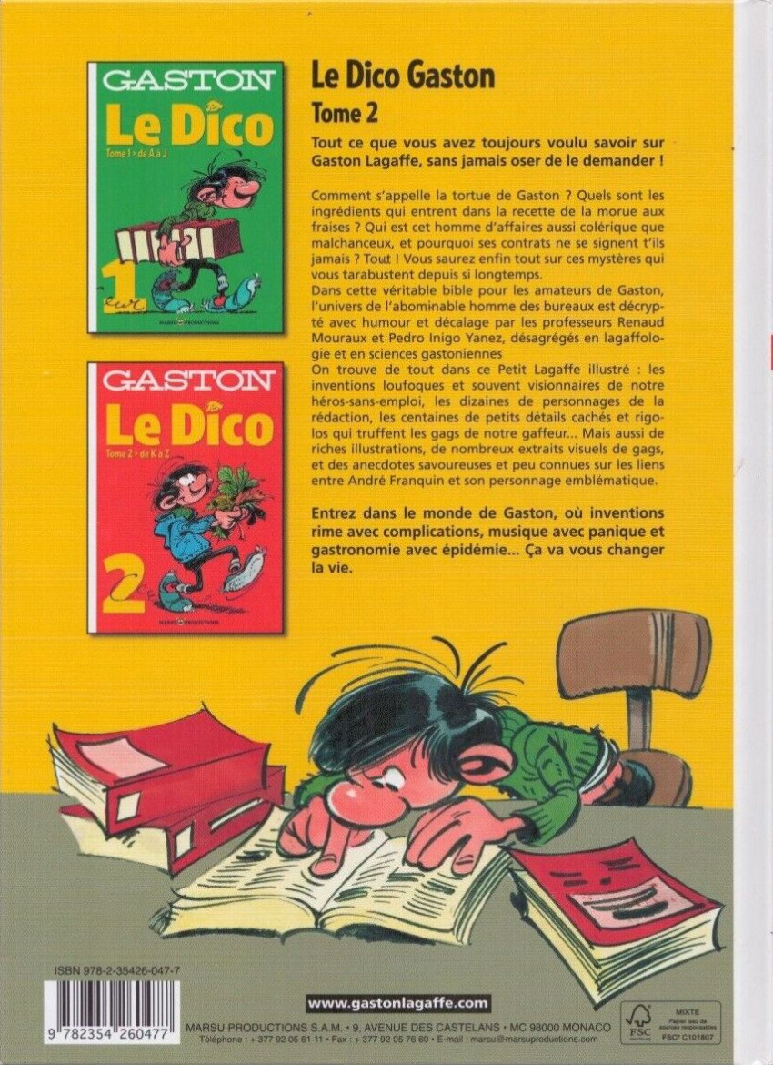 Franquin - Gaston le dico Tome 2 de K à Z - Amazonie BD