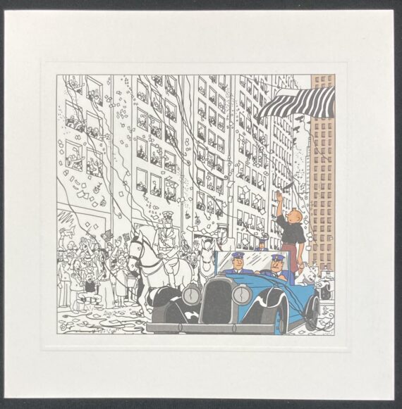 Hergé - Tintin / Carte de voeux  Tintin "Amérique" (2020)