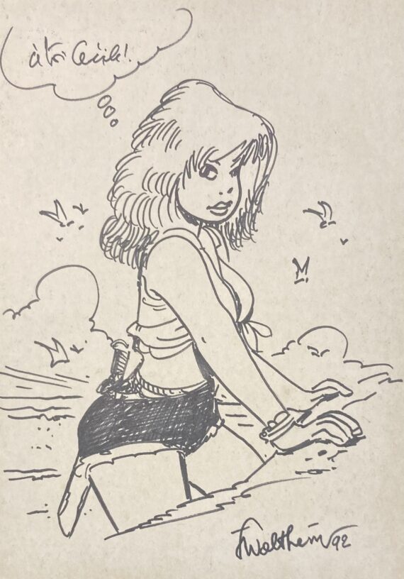 Walthéry - Dédicace / Natacha N° 5 "Double vol" (1979)