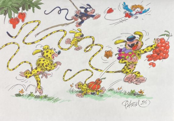 Batem – Dédicace / L’encyclopédie du Marsupilami de Franquin “La grande énigme” (1991)