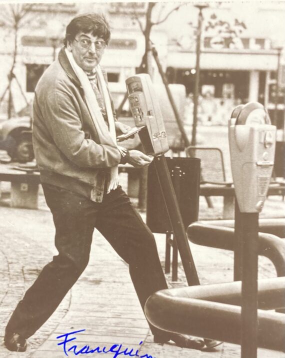 André Franquin et les parcmètres - Photo signée