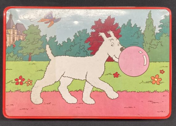 Hergé - Tintin boite métal Milou Bubble Gum - Bords rouge (1960)