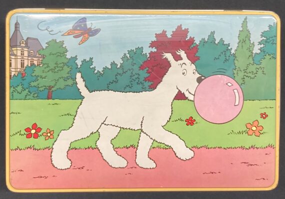 Hergé - Tintin boite métal Milou Bubble Gum - Bords sable (1960)