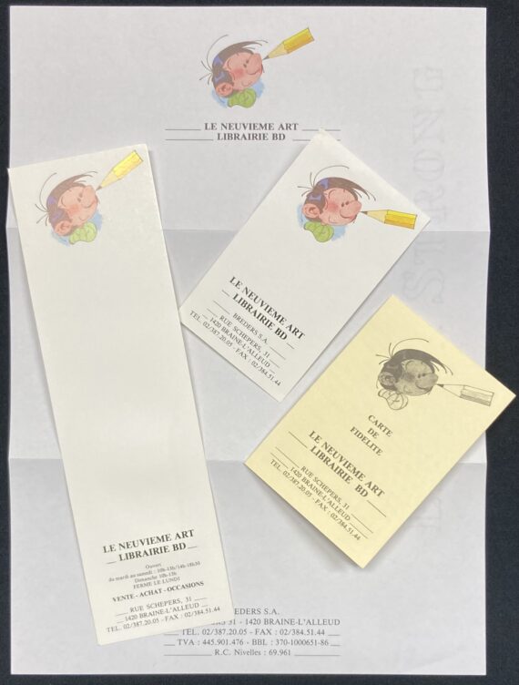 Franquin - Lot Gaston Lagaffe - Papeterie Le Neuvieme Art (1990's)