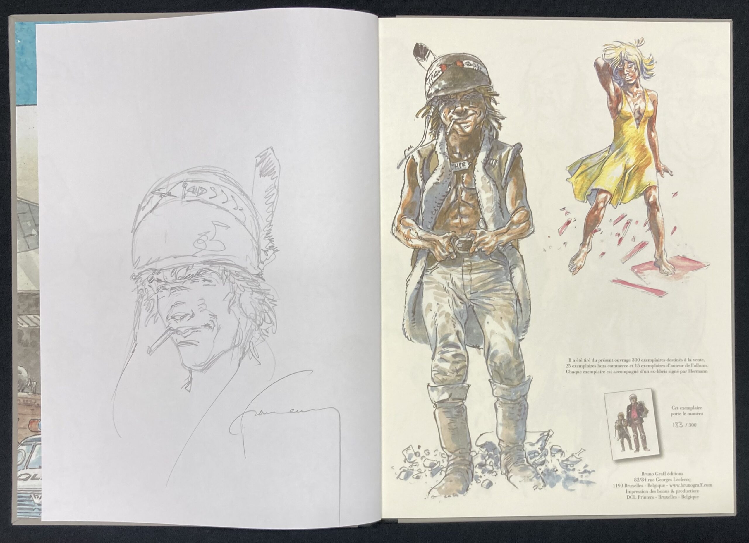 Hermann - Dédicace : Jeremiah N° 33 Un gros chien avec une blonde - Tirage de tête - Amazonie BD