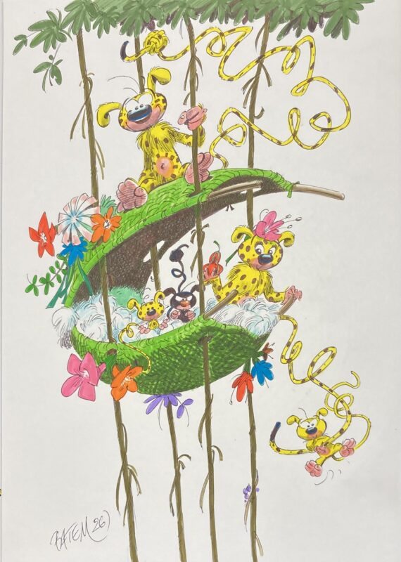 Franquin & Greg - Dédicace Batem TIP/TOP Spirou "Le nid des Marsupilamis" - Tirage de tête / Version originale (2006)